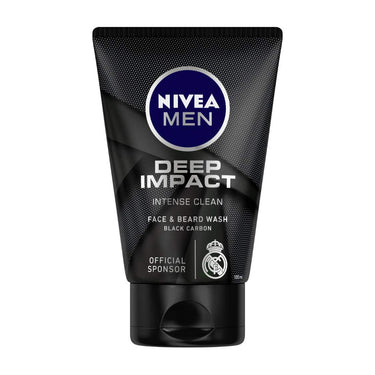 NIVEA Men Shower Gel, Active Clean Body Wash, Men, 250ml And NIVEA Men Face Wash, Deep Impact Intense Clean, 100g